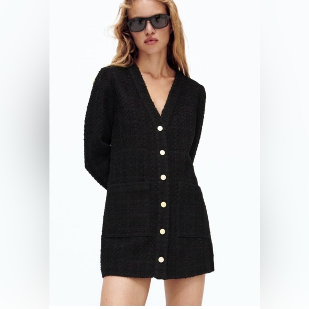 Zara tweeted mini dress in black